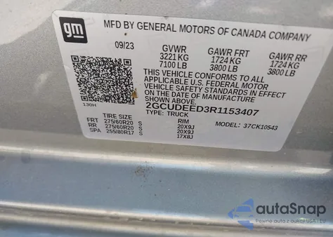 2024 Chevrolet Silverado 1500 4Wd Short Bed Rst из США, поврежденный, VIN 2GCUDEED3R1153407